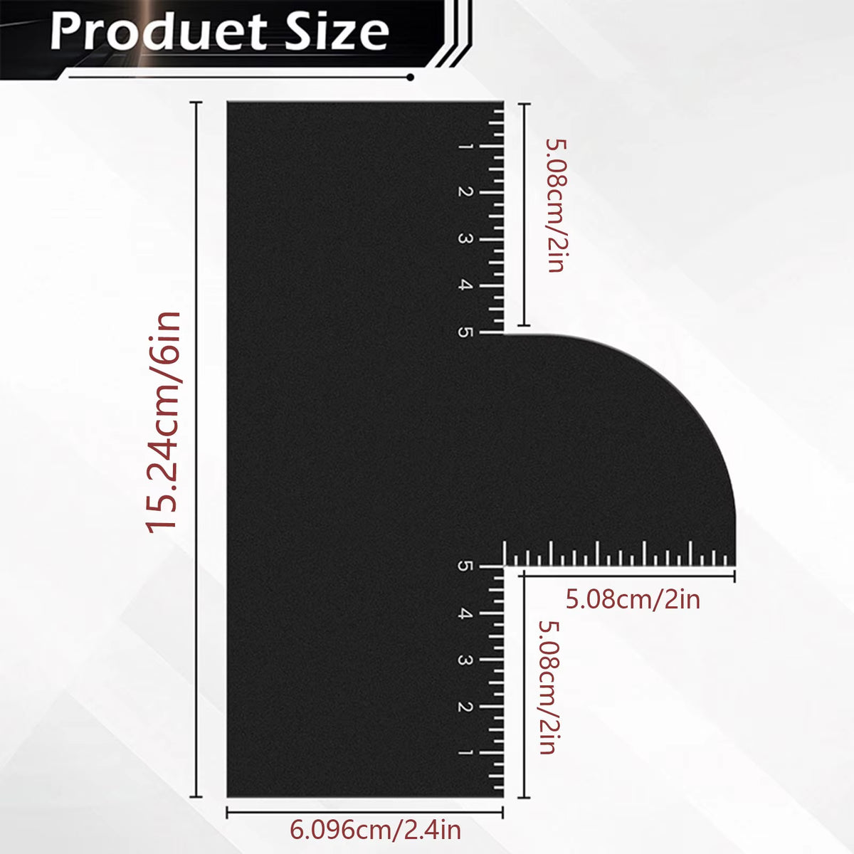 1Pcs Men Hair Styling Template Barber Haircut Card with Measurement Indicator Men Hairline Beard Lineup Guide Haircut Template