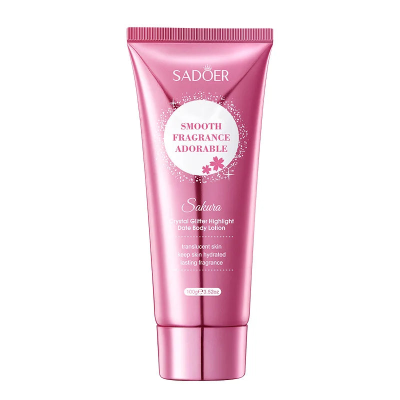 Sakura Fragrance Body Lotion Moisturizing Hydrating Whitening Body Glitter Cream Neck Hand Arm Leg Skin Care Products