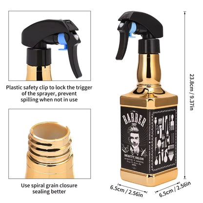 500ML Plating Barber Haircut Spray Bottle Empty Continuous Atomizer Water Sprayer for Salon Hairdresser Accessories Barber Tools