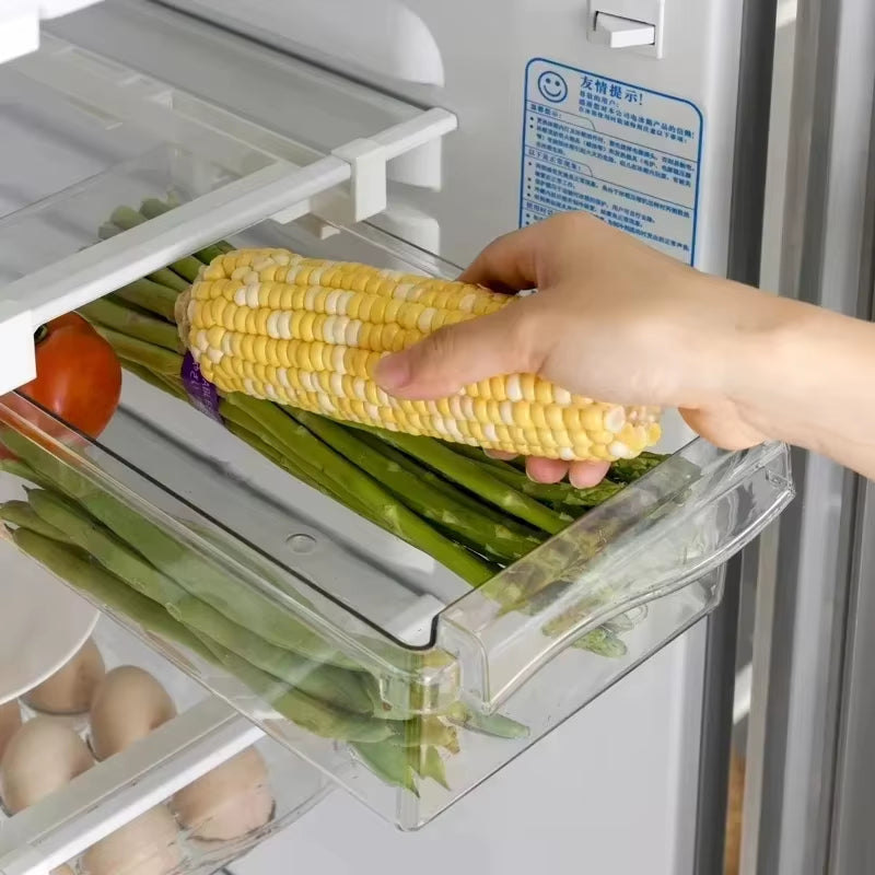 Fridge Organizer Fruit Egg Refrigerator Storage Rack Under-Shelf Refrigerator Drawer Box Fresh-Keeping Kitchen Organizer