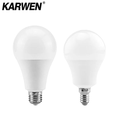 KARWEN Lampada LED E27 LED Lamp Bulb E14 AC 220V 230V 240V 3W 6W 9W 12W 15W 18W 20W LED Spotlight Table Lamp Light