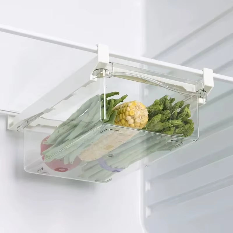 Fridge Organizer Fruit Egg Refrigerator Storage Rack Under-Shelf Refrigerator Drawer Box Fresh-Keeping Kitchen Organizer