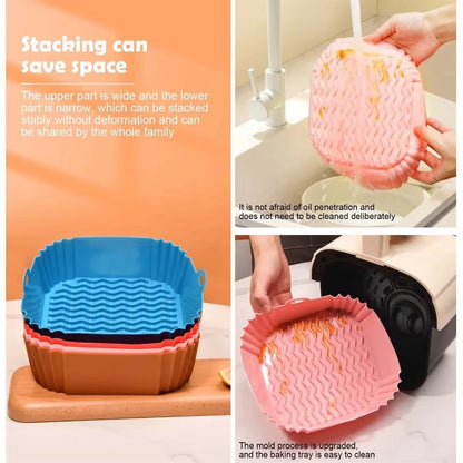 Silicone Air Fryer Liners ,Reusable Square for Fryers, Replacement of Parchment Paper, Easy to Clean Accessories