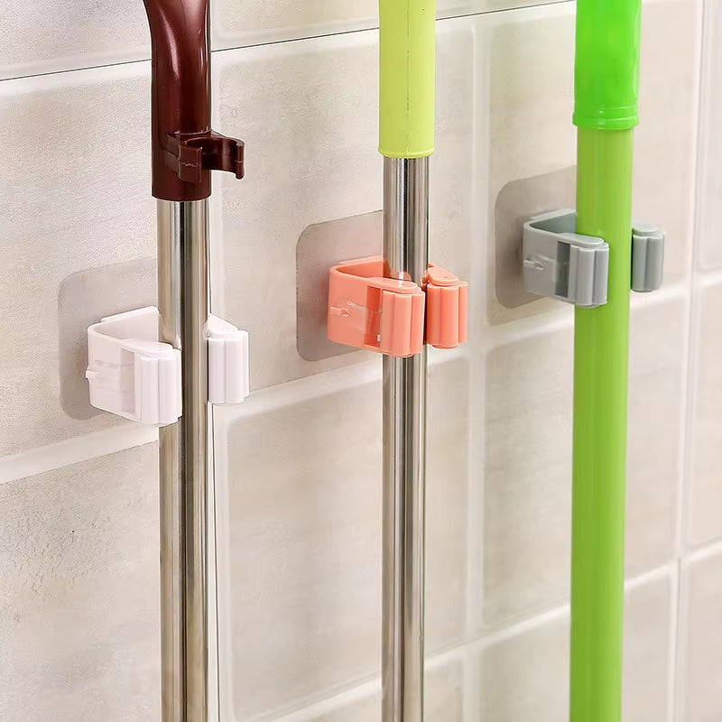 Punch-Free Mop Rack Bathroom Mop Hook Bathroom Hook Broom Rack Holder Mop Clip