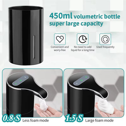 New Soap Dispenser Automatic Touchless Soap Dispenser USB Rechargeable Electric Soap Dispenser 450ML Black Foam Soap Dispen