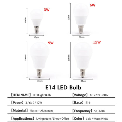 KARWEN Lampada LED E27 LED Lamp Bulb E14 AC 220V 230V 240V 3W 6W 9W 12W 15W 18W 20W LED Spotlight Table Lamp Light