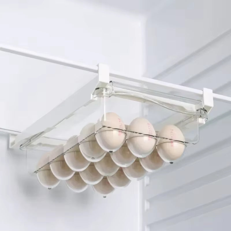 Fridge Organizer Fruit Egg Refrigerator Storage Rack Under-Shelf Refrigerator Drawer Box Fresh-Keeping Kitchen Organizer