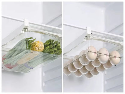 Fridge Organizer Fruit Egg Refrigerator Storage Rack Under-Shelf Refrigerator Drawer Box Fresh-Keeping Kitchen Organizer