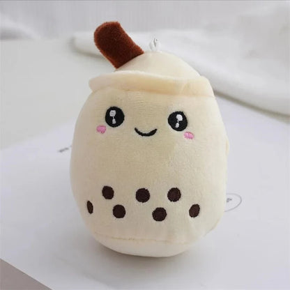 Cute Stuffed Plush Bubble Tea Food Milk Cup Plushie Pillow Mini Simulation Keychain Pendant Soft Plush Doll Toys Gifts for Kids