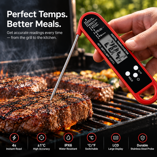 Digital Meat Thermometer for Cooking Kitchen Thermometer with Hold Fast Instant Read Food Thermometer,Candy Making,Outside Grill