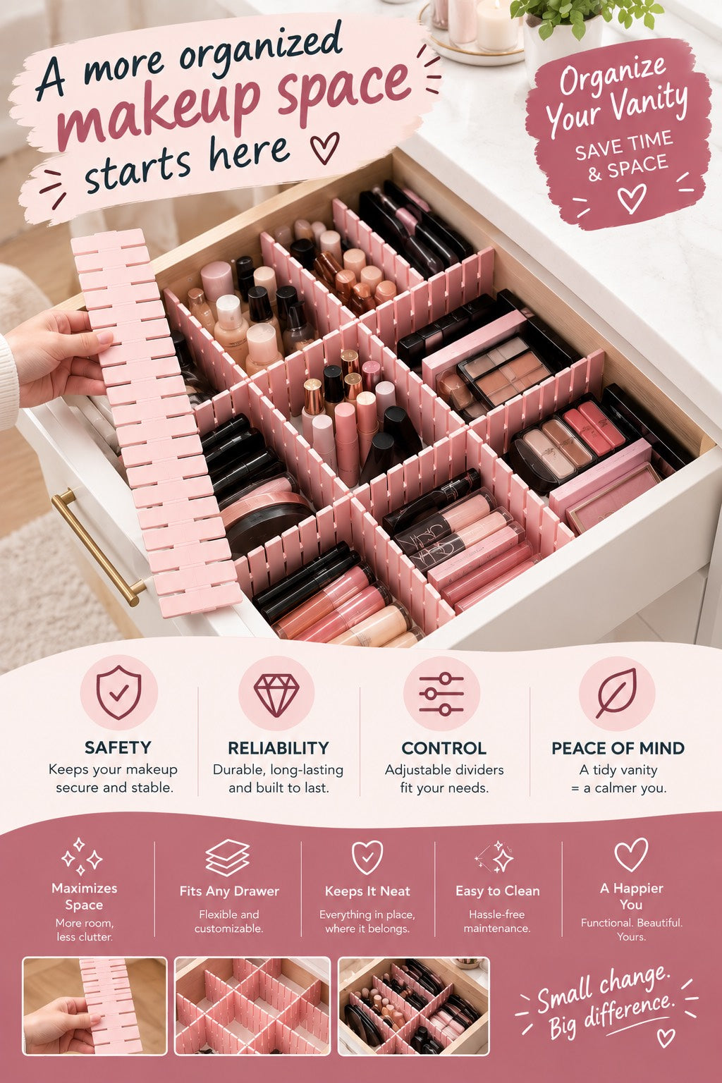 4-Piece Storage Organizer Dividers