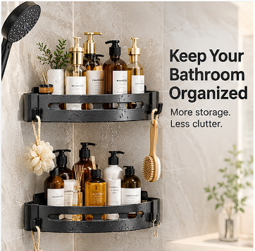 Adhesive Shower Caddy – No-Drill Bathroom Organizer