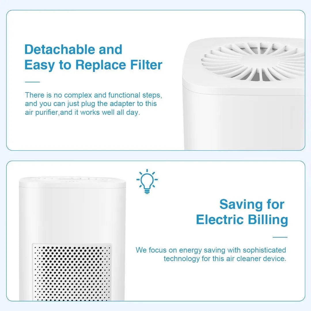 Air Purifiers for Allergies and Asthma,Ailkin  Air Cleaner for Home,Bedroom,Dust,Pets,Indoor,Office,Small Room,Mini Portable Desktop Air Purifier for Smoke Odor