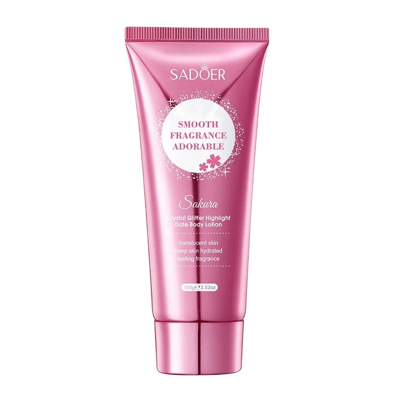 Sakura Fragrance Body Lotion Moisturizing Hydrating Whitening Body Glitter Cream Neck Hand Arm Leg Skin Care Products