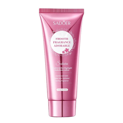 Sakura Fragrance Body Lotion Moisturizing Hydrating Whitening Body Glitter Cream Neck Hand Arm Leg Skin Care Products