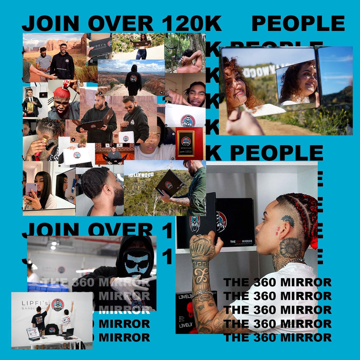 The 360 Mirror Trifold Barber 3 Way Mirror for Self Hair Cutting System