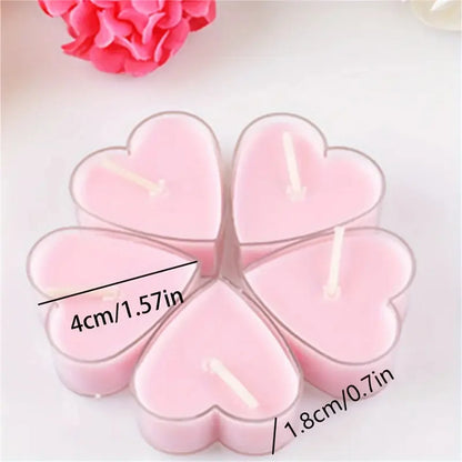 9Pcs Heart-Shaped Scented Tea Candles Set Wedding Supplies Romantic Decor Creative Love Candle Marriage Proposals Birthday Gift