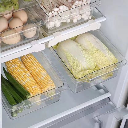 Fridge Organizer Fruit Egg Refrigerator Storage Rack Under-Shelf Refrigerator Drawer Box Fresh-Keeping Kitchen Organizer
