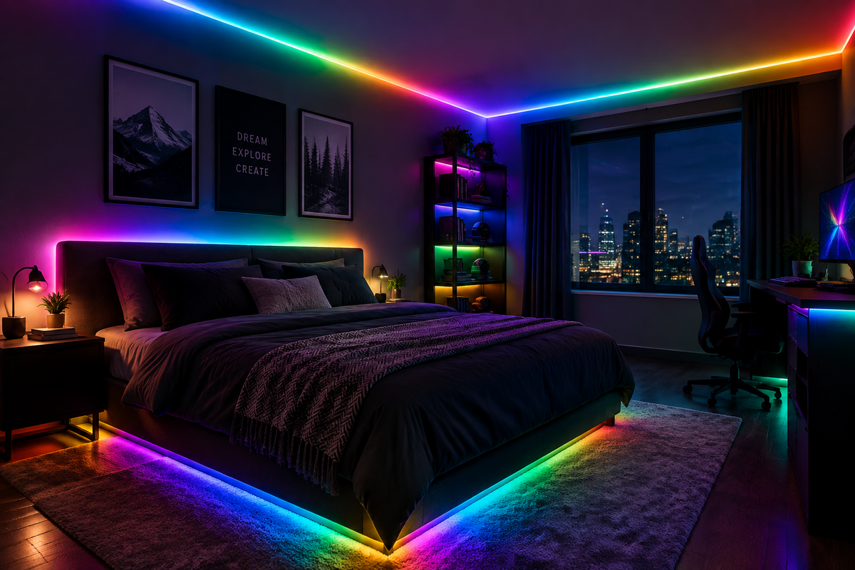 1-30M Led Strip Lights Bluetooth APP Control RGB LED Lights for TV USB 5V WIFI Led Tape for TV Backlight Room Party Decoration